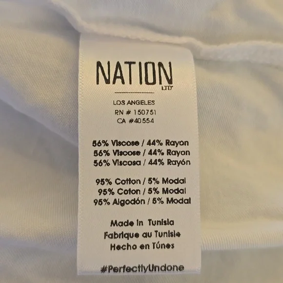 Nation LTD, White Short Sleeve Satiny T-Shirt, EUC, Women's M - Picture 13 of 13